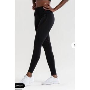 Women's Best Medium Black Renew Seamless Leggings High-Waisted Ribbed Waistband